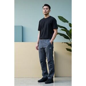 The North Face Mens M/M Charcoal Gray Water Resistant Hiking Pants Elastic Waist